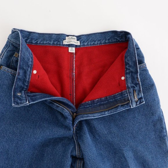 L.L. Bean Relaxed Fit with Red Fleece Lining Jeans Size 8 - Picture 15 of 15